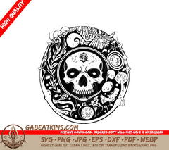 Pirate Skull Coin SVG - Circle Design SVG