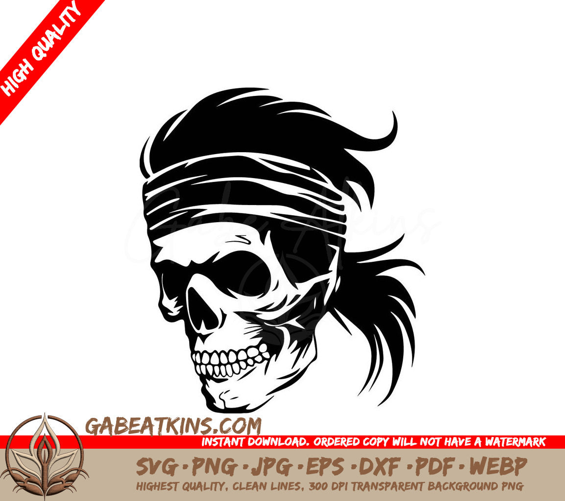 Pirate Skull SVG Headband Illustration SVG