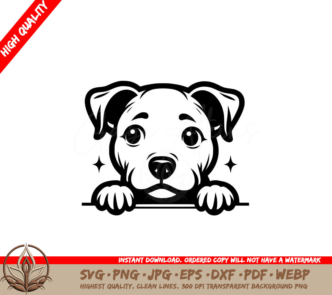 Pitbulls Curious Look SVG PNG JPG AI PDF DXF EPS WebP Digital Download