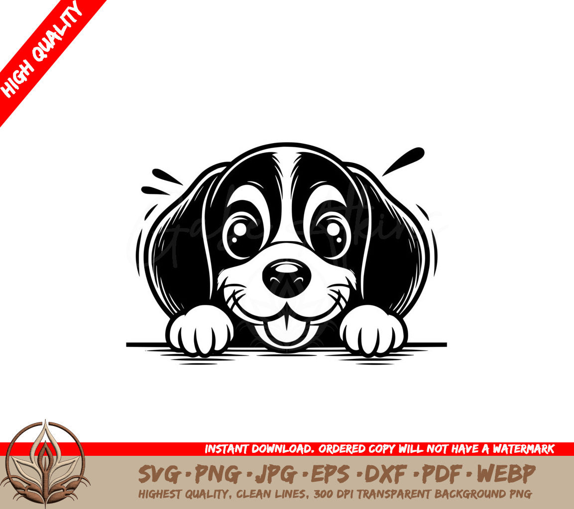 Playful Bluetick Coonhound SVG