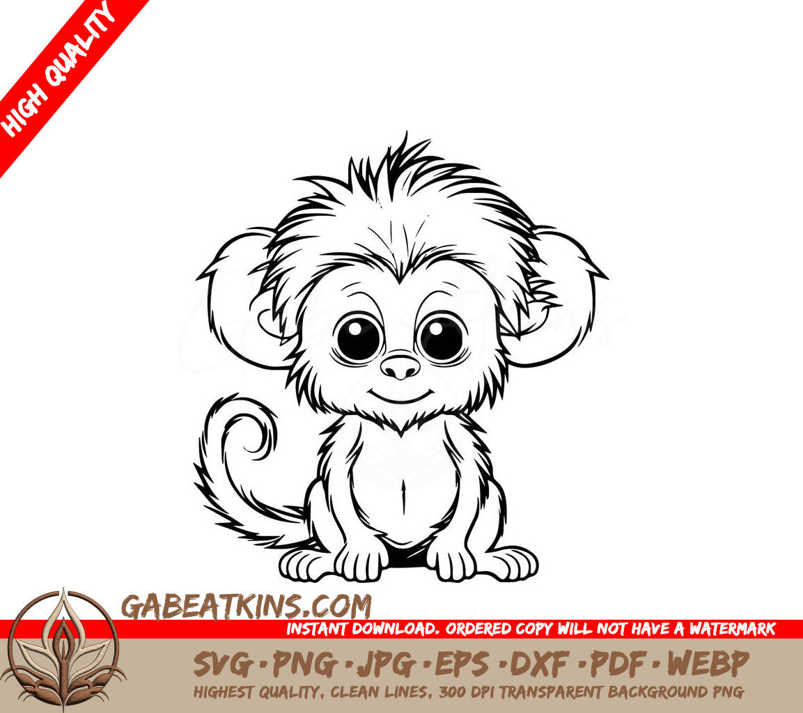 A Monkey With Big Eyes SVG - Playful Monkey SVG