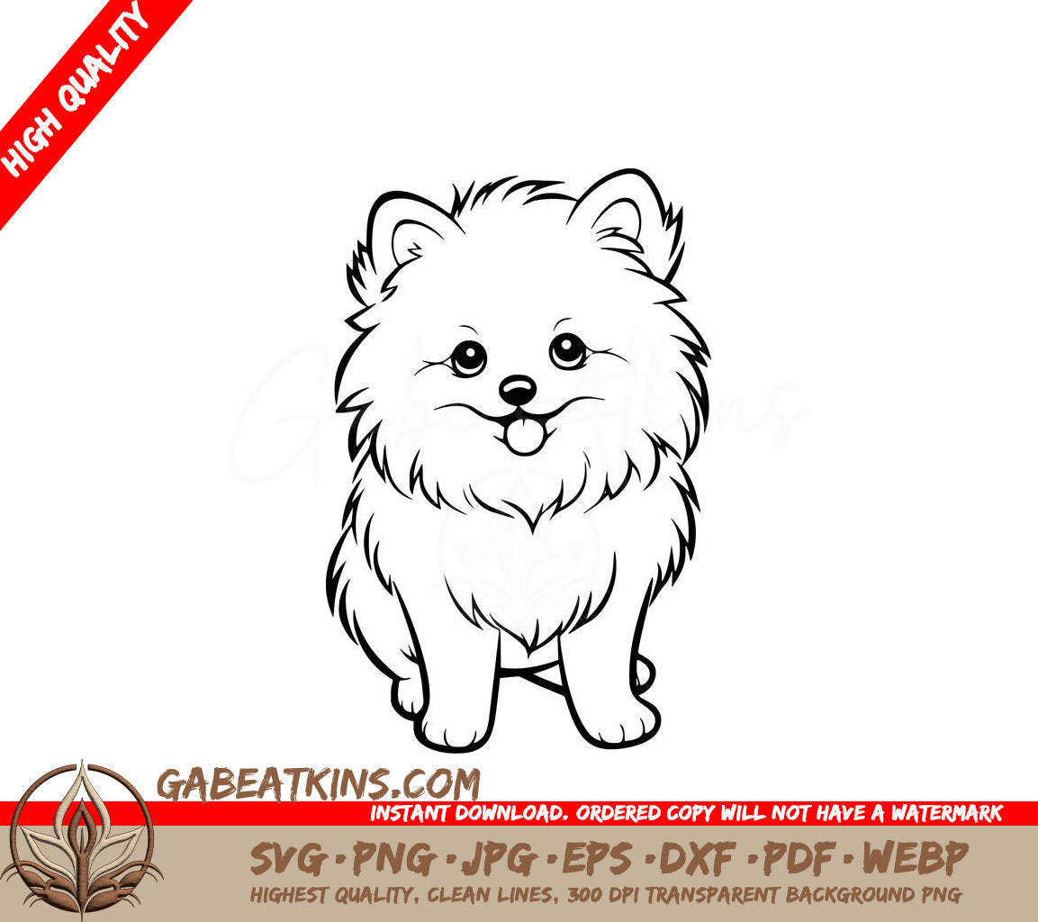 A Pomeranian Dog SVG - Playful Pomeranian SVG