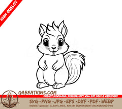A Squirrel With A Long Tail SVG - Playful Squirrel SVG