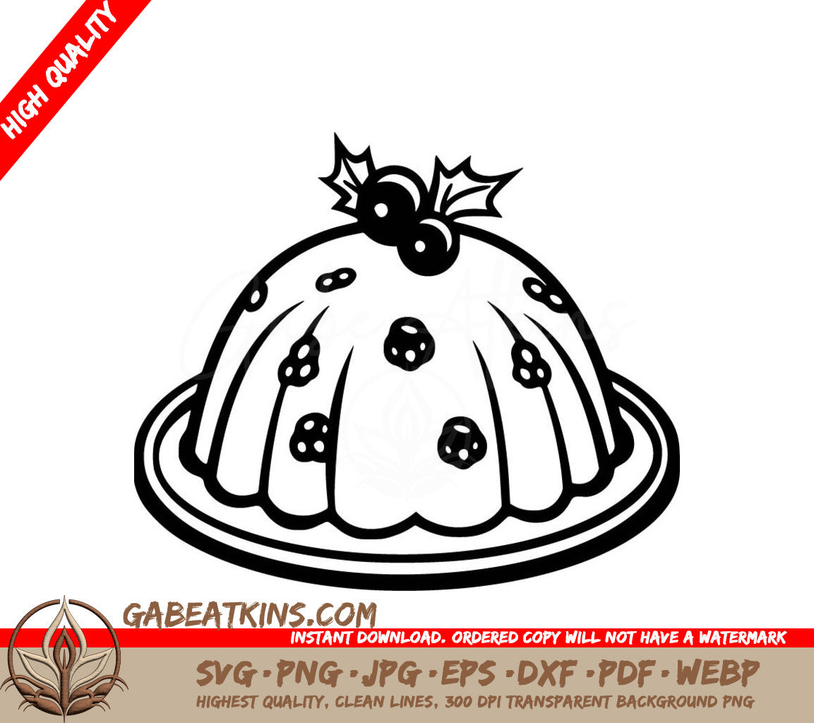 A Pudding With Berries On Top SVG - Plum Pudding SVG