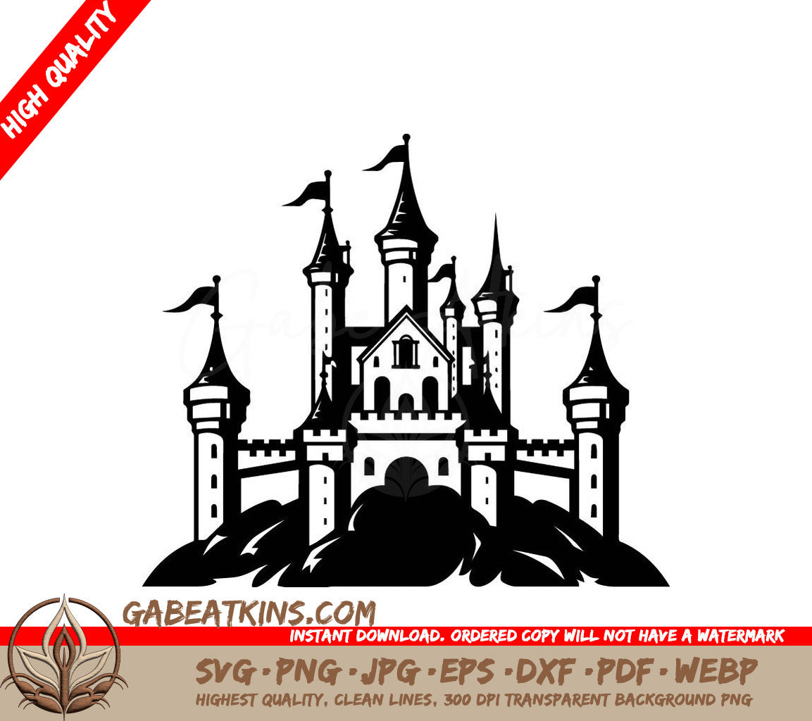 Castle Mini Truck SVG - Pocket Pickup Vector Design Design SVG