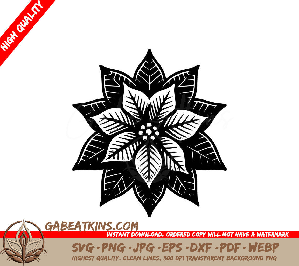 A Poinsettia Flower SVG - Poinsetta Bloom SVG