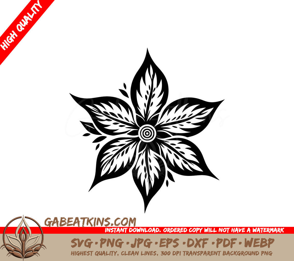 A Flower With Leaves SVG - Poinsettia Blossom SVG