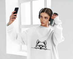 Chihuahua & Pomeranian Peeking Over Wall SVG SVG