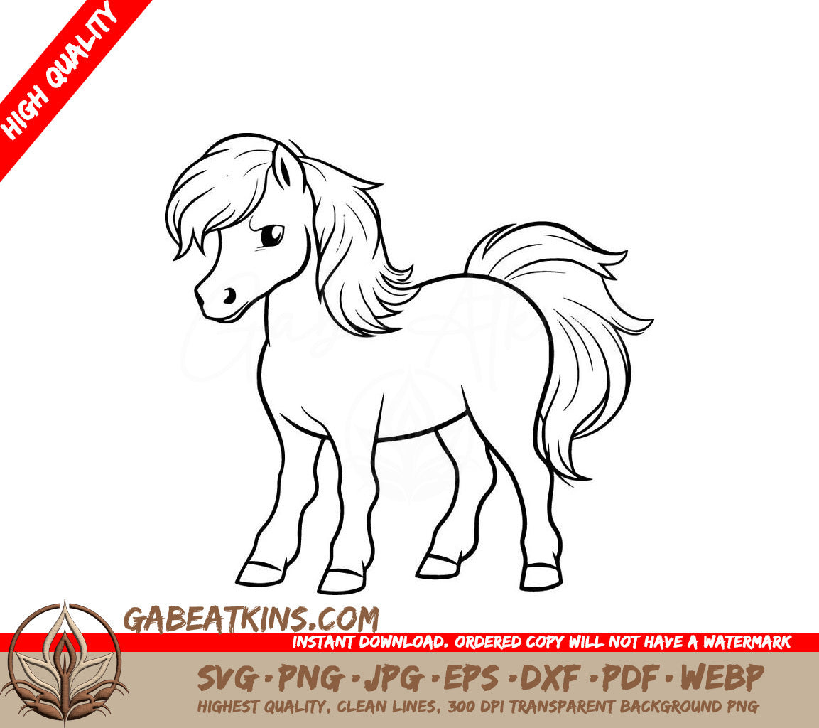 A Horse With A Long Mane SVG - Pony Charm SVG