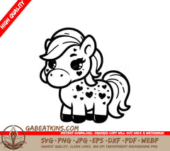 A Pony With Hearts On Its Skin SVG - Pony Hearts SVG