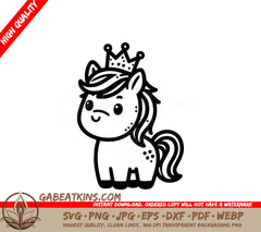 A Pony With A Crown On Its Head SVG - Pony King SVG