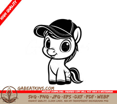 A Pony Wearing A Hat SVG - Pony with Cap SVG