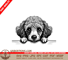 Poodle Peeking Over Wall SVG SVG