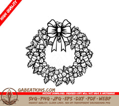 A Wreath With A Bow SVG - Popcorn Wreath SVG