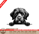 Portuguese Water Dog Wall Peeking SVG - Paws Forward SVG