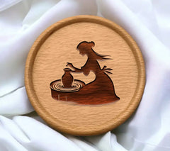 Pottery Wheel Silhouette SVG Woman Making a Vase SVG