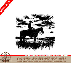 Prairie Cowboy SVG PNG JPG AI PDF DXF EPS and WebP Digital Download