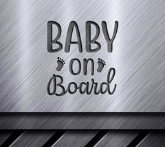 Baby On Board Sign with Footprints SVG SVG
