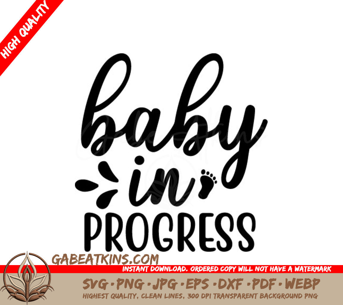 Baby In Progress Footprint SVG Cut File SVG