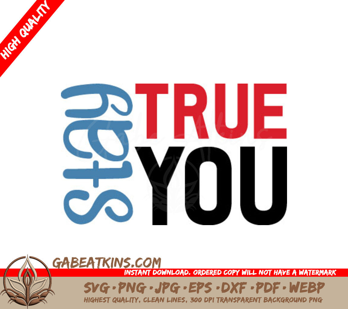 Blue & Red True You Pride SVG Design SVG