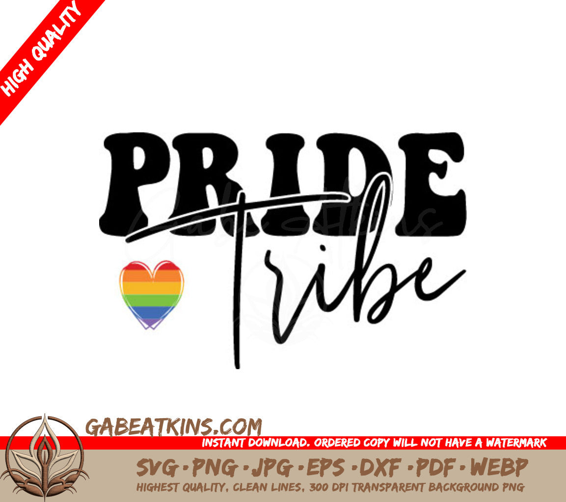 Rainbow Heart Pride Tribe Design - SVG SVG