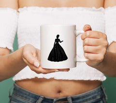 Elegant Black Dress Silhouette SVG - Princess Vector Clipart SVG