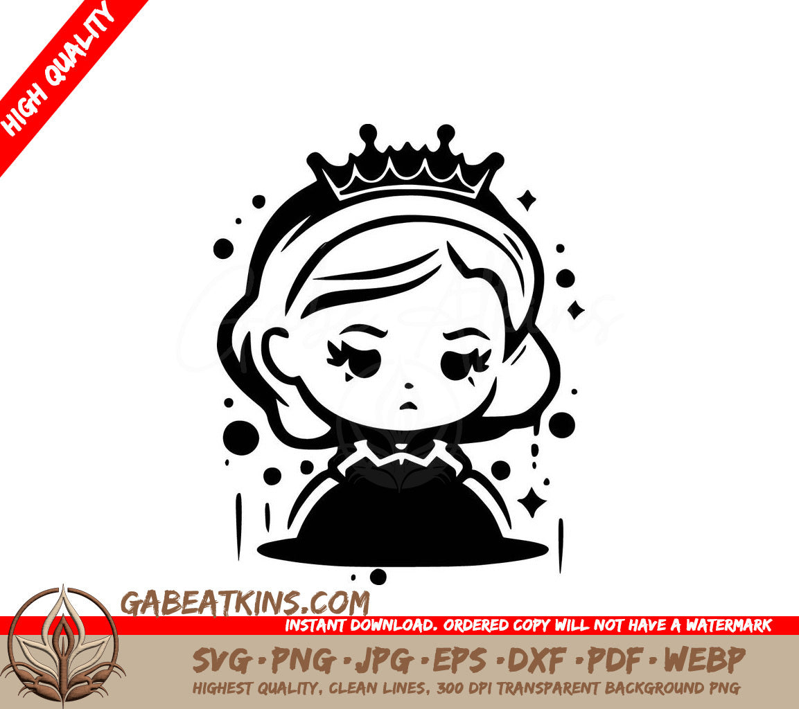Princess Crown Girl SVG - T-Shirt Graphic Design SVG