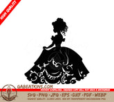 Woman in Long Dress SVG - Princess Silhouette Illustration SVG