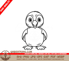A Penguin With Big Eyes SVG - Puffin Standing Tall SVG