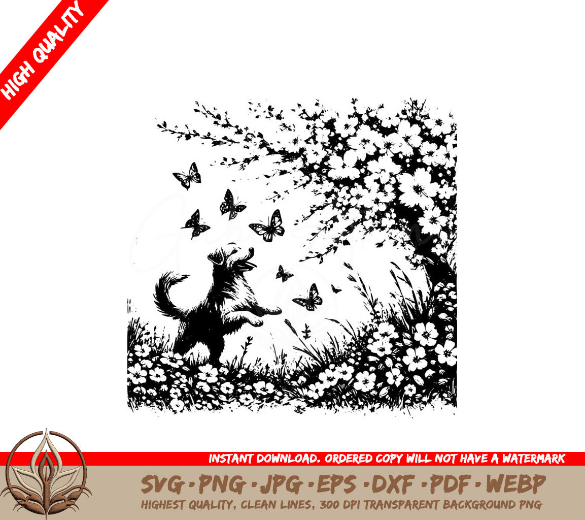 Puppys Vintage Blossom Adventure SVG