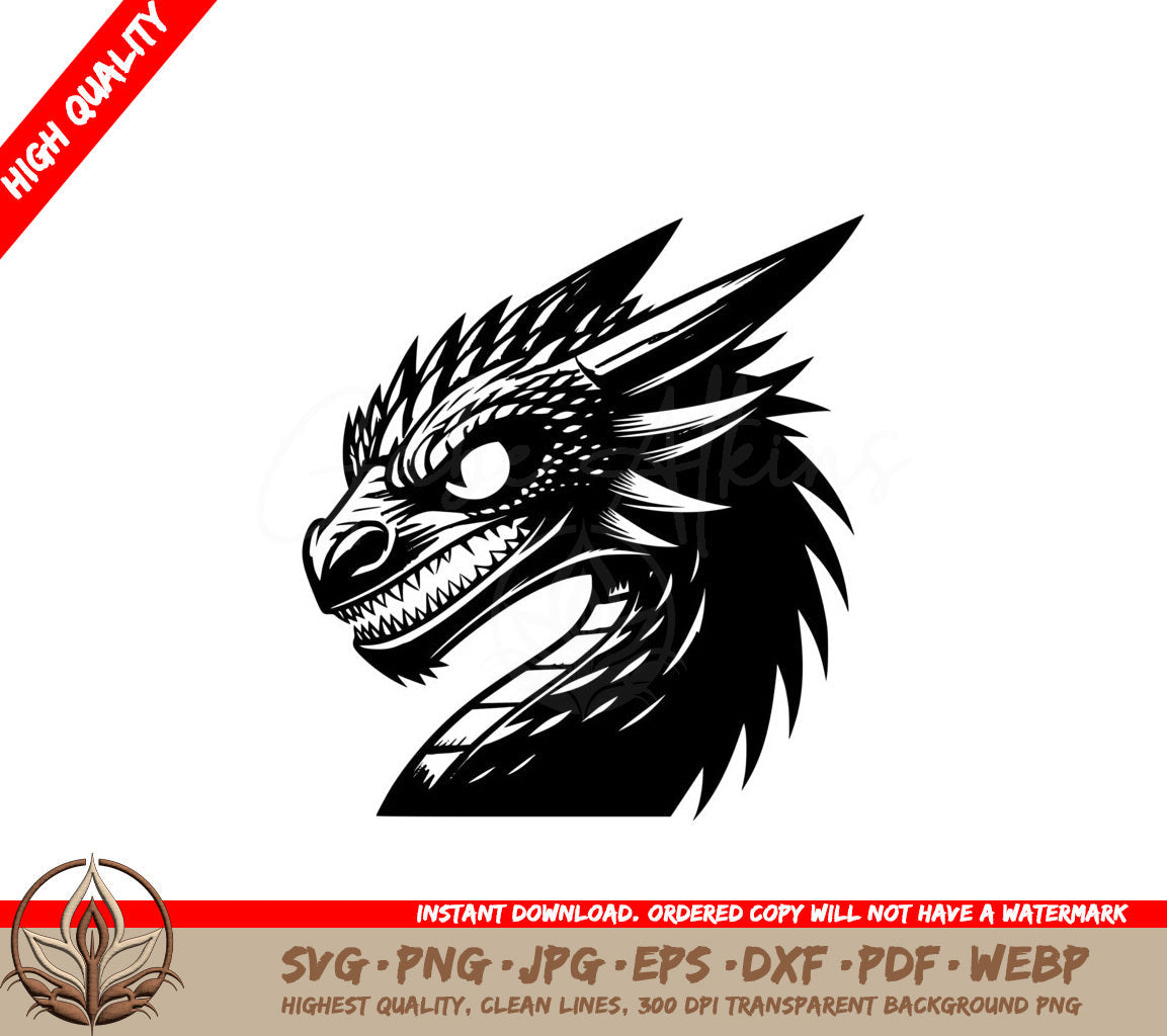 Quiet Dragon Stare SVG Cut File Digital Download