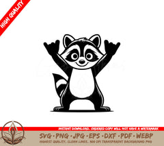 Raccoon Celebration SVG