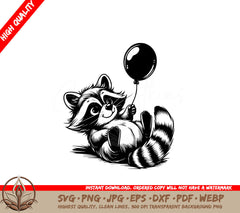 Raccoons Balloon Fun SVG PNG JPG AI PDF DXF EPS WebP
