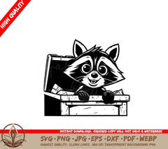 Raccoons Trash Surprise SVG Cut File
