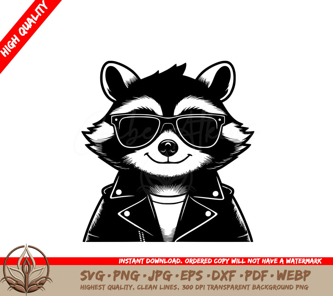 Rad Raccoon Rocker SVG Cut File Instant Download