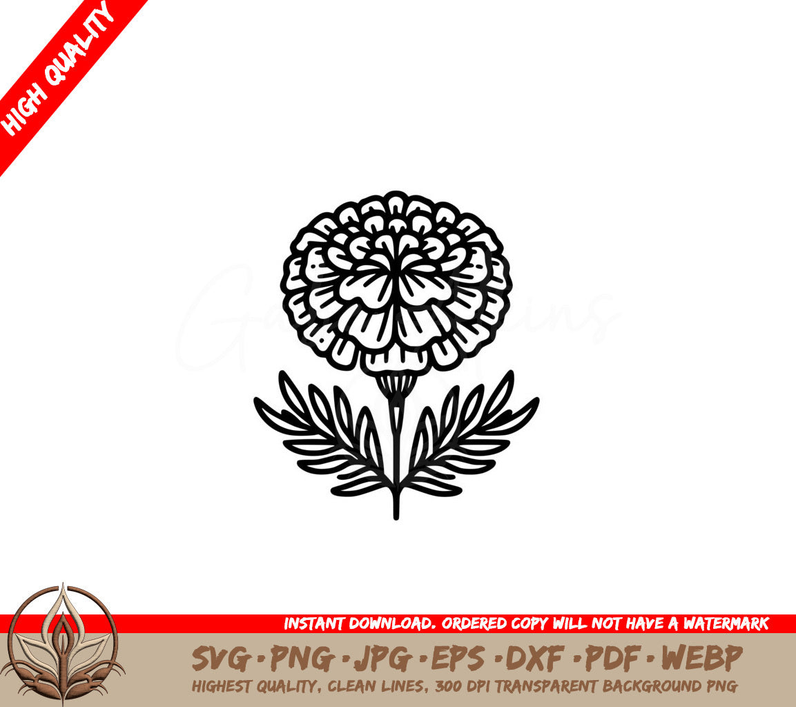 Radiant Marigold SVG Cut File Download