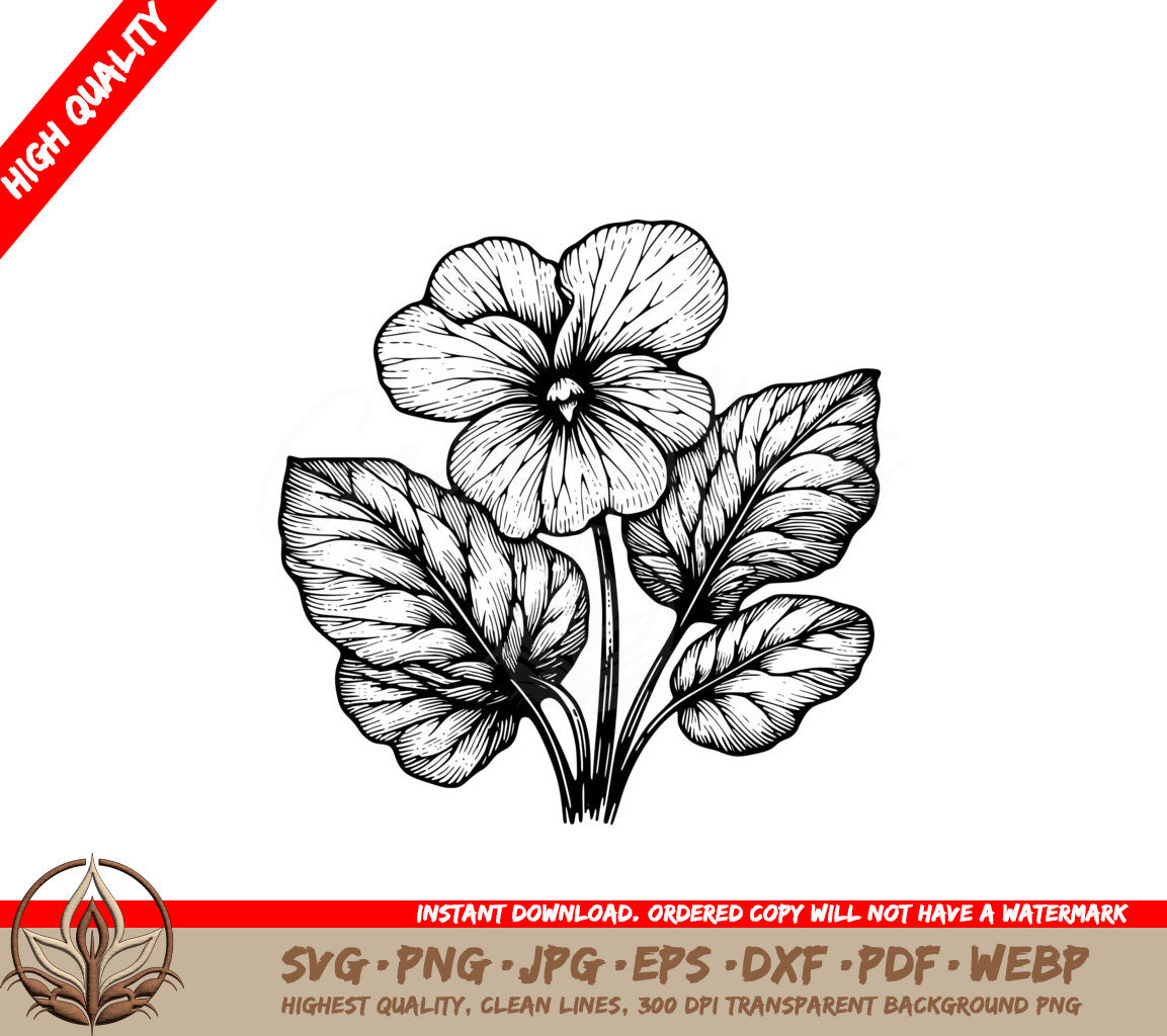 Radiant Violet Bloom SVG Cut File Download