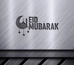 Eid Mubarak Crescent Moon & Stars SVG Design SVG