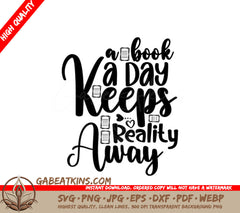 A Book A Day SVG Design SVG