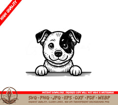 Red Heeler Peeking SVG Cut File Download - Dog Peek Design for Cricut Silhouette and More