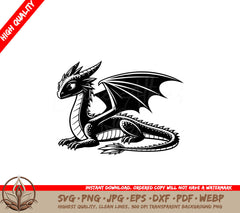 Regal Dragon Seat SVG PNG JPG AI PDF DXF EPS WebP - Digital Download