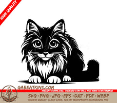 A Cat With Big Eyes SVG - Regal Feline Majesty SVG