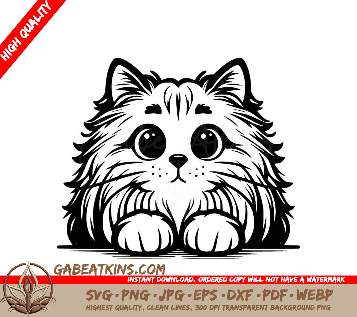 A Cat With Big Eyes SVG - Regal Fur Monarch SVG