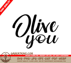 Olive You SVG - Reindeer Design SVG