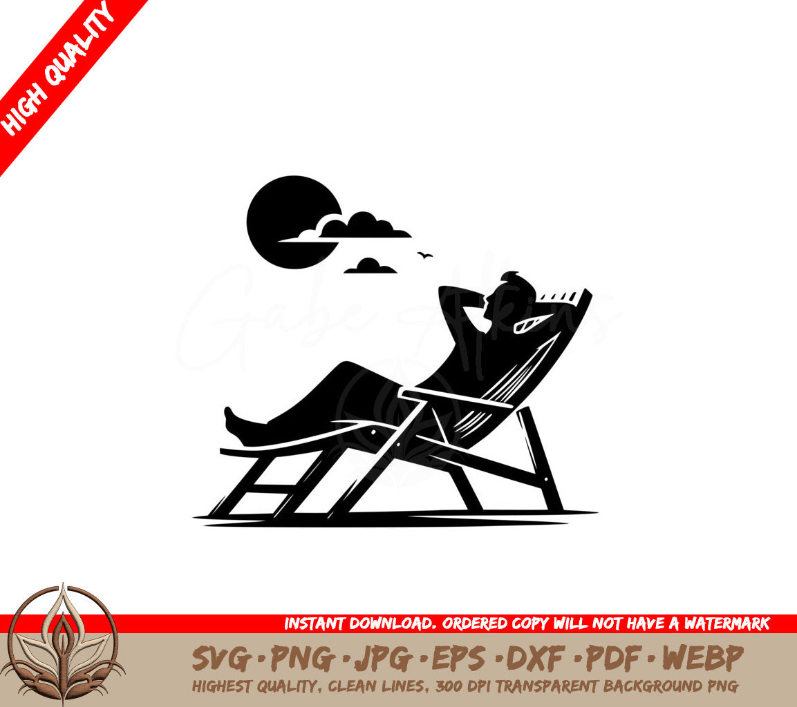 Relaxing Man SVG Cut File Download