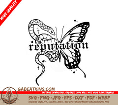 A Butterfly With The Word Reputation On It SVG - Reputation SVG, Butterfly and Reputation Snake SVG SVG