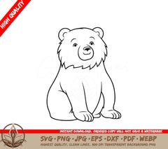 A Black And White Drawing Of A Bear That Says High Quality