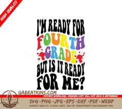 4th Grade Ready SVG - Retro Back to School Design SVG