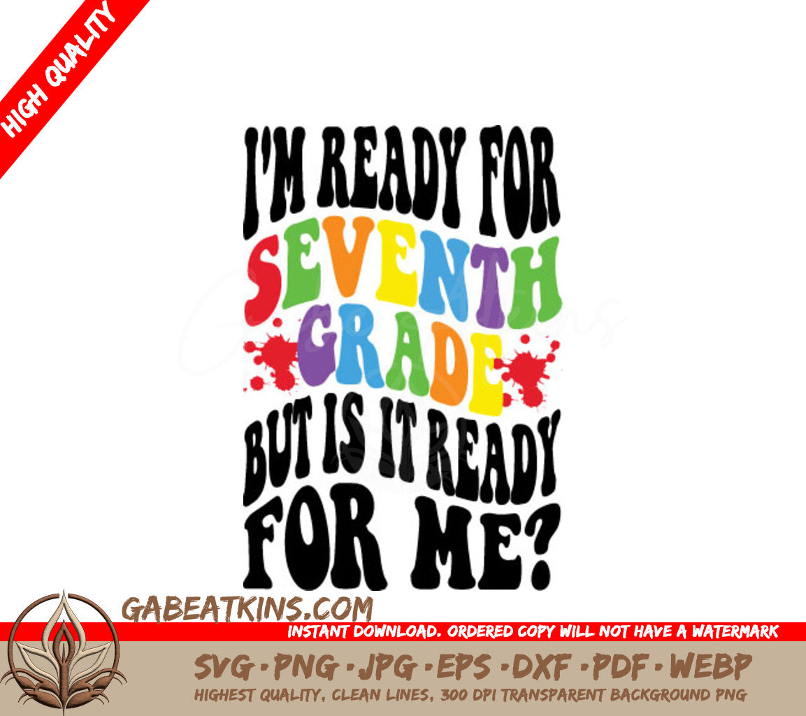 7th Grade Ready SVG - Retro Back to School Design SVG