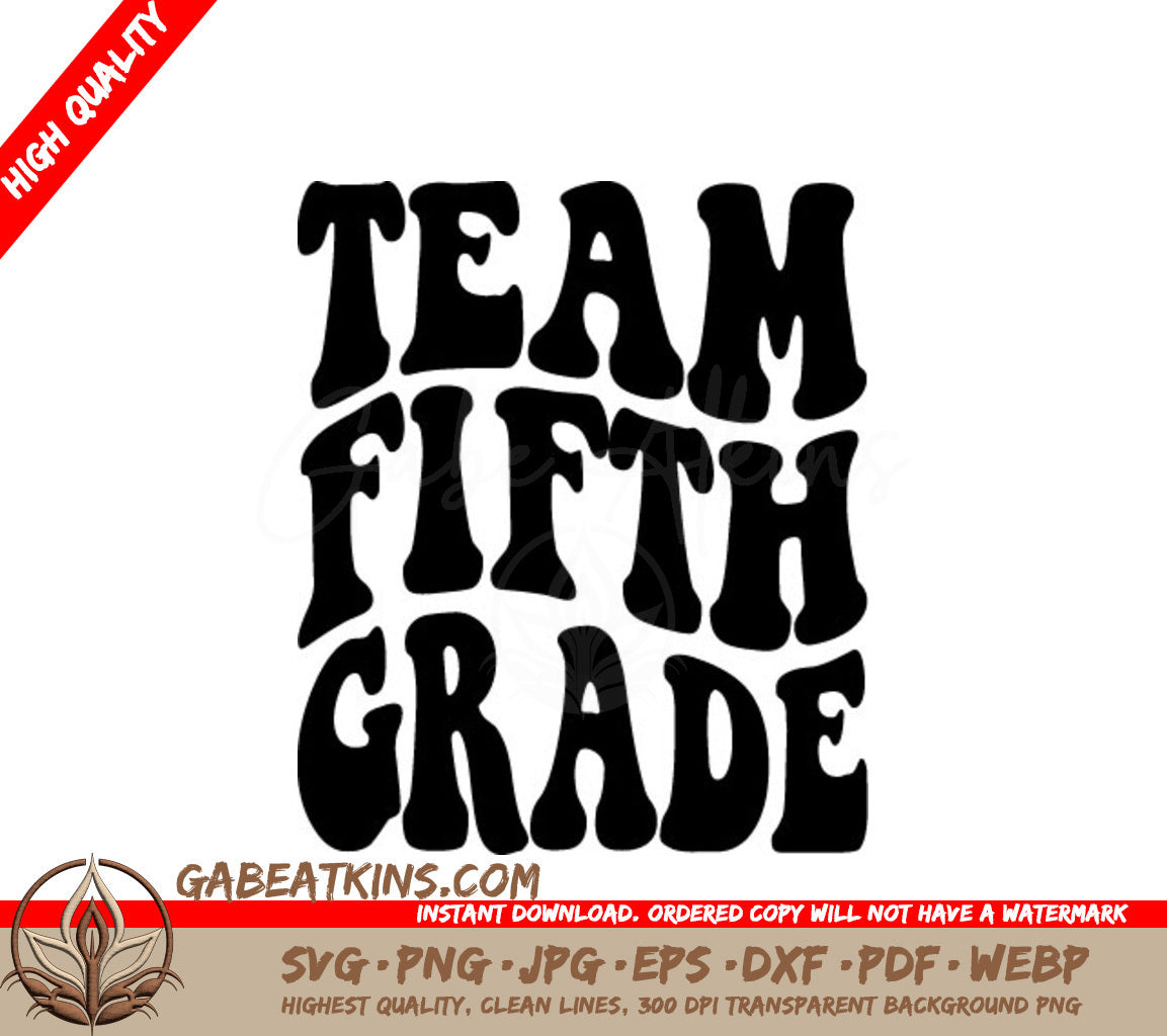 Retro Fifth Grade Team SVG - Design SVG